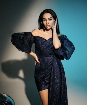 Жіноча дизайнерська сукня Z.H. Selesta lux темно-синій 99009 99009 фото