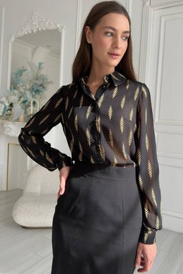 Жіноча блуза N.K. чорний принт 3519-c01 (S) 3519-c01 фото