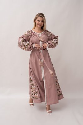 Жіноча вишита сукня  Galych Мальва нюдовий 4589 (S) 4589 фото