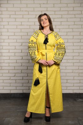 Жіноча вишита сукня Galych Злата жовтий з чорним 3314 (S) 518238630 фото
