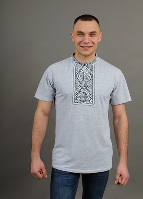 Чоловіча футболка-вишиванка Galych Традиція сірий з чорним 5783 (S) 5783 фото