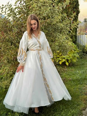 Жіноча вишита сукня A.L. Колоски білий 90201 (38) 90201 фото