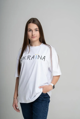 Жіноча оверсайз футболка-вишиванка M.S. Україна білий G-100 (S/M) G-100 фото
