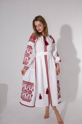 Жіноча вишита сукня A.L. Полтавка білий з червоним 32167 (38) 32167 фото