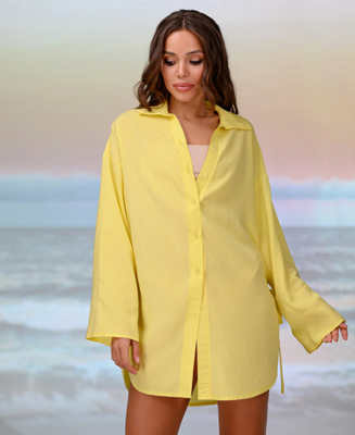 Жіноча туніка сорочка la Visio коротка пляжна жовта 210-082 розпродаж (M-L(46-48)) 210-082 фото