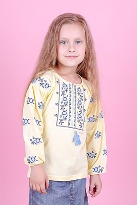Джемпер-вишиванка для дівчаток V.L. Януся жовтий з синім 010384111-012 (92 см) 010384111-012 фото