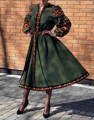 Жіноча вишита сукня A.L. Грація хакі 56788 (38) 56788 фото