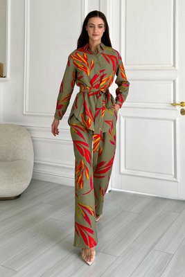 Жіночий костюм N.K. хакі принт 3518-c02 (S) 3518-c02 фото