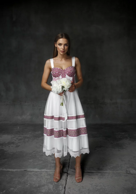 Жіноча дизайнерська сукня-бюстье Z.H. Fargo білий W404 (S) W404 фото