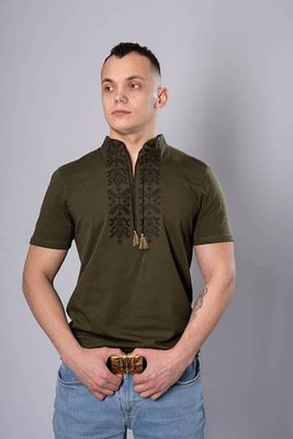 Чоловіча футболка-вишиванка M.S. 44-54 р. Тризуб зелений M-42 (S) M-42 фото
