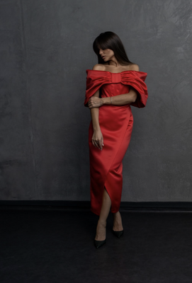 Жіноча дизайнерська сукня Z.H. Verta midi червоний 32245 Verta midi фото