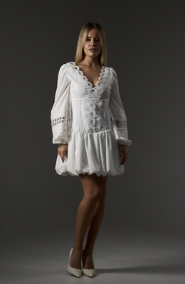 Жіноча дизайнерська сукня Z.H. Октавія білий W404 (S/M) W404 фото