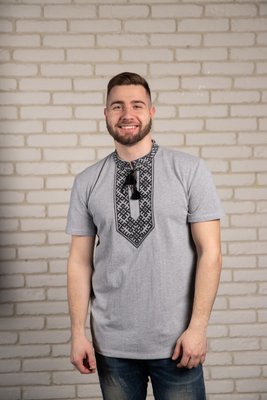 Чоловіча футболка-вишиванка Galych Височінь сірий 4535 (S) 4535 фото
