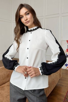 Жіноча блуза N.K. молочний/чорний 3486-c01 (S) 3486-c01 фото