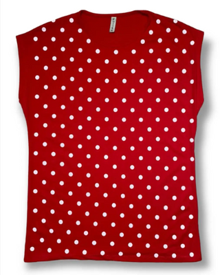 Жіноча футболка БАТАЛ HAZARD ДРІБНИЙ ГОРОХ червона 23412 розпродаж (3XL) 23412 фото