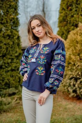 Жіноча вишиванка V.L. Подільська синій 301009193-040 (S) 301009193-040 фото