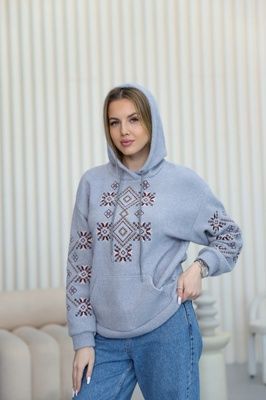 Жіночий світшот з вишивкою Galych Ладомира сірий 8007 8007 фото