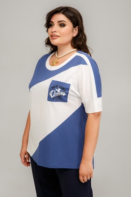 Жіноча футболка SIZE+ A.P. Віра джинс 101625 (52) 101625 фото