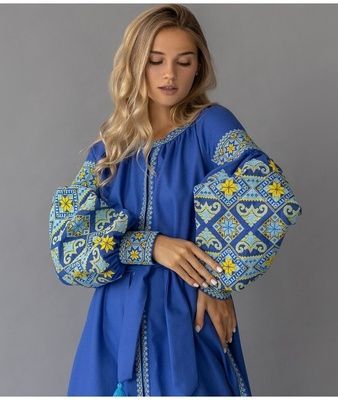 Жіноча вишита сукня A.L. Святкове синій 20087 (38) 582696936 фото
