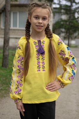 Вишиванка для дівчаток V.L. Богданка жовтий 010411193-012 (110) 010411193-012 фото