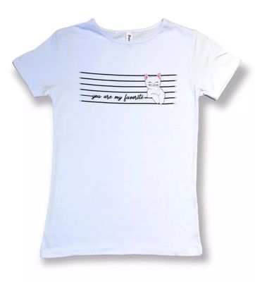 Жіноча футболка HAZARD КОТИК YOU ARE MY BEAUTIFUL білий 23198 розпродаж (L) 598655292 фото