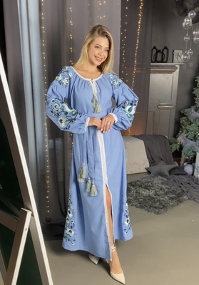 Жіноча вишита сукня Galych Мальва блакитний 53622 (M) 53622 фото