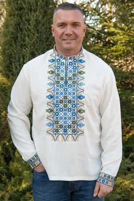 Чоловіча вишиванка V.L. Рідна земля молочний 470122193-035 (S) 470122193-035 фото