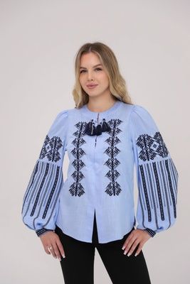 Жіноча вишиванка Galych Залісся блакитний 67888-1 (S) 67888-1 фото